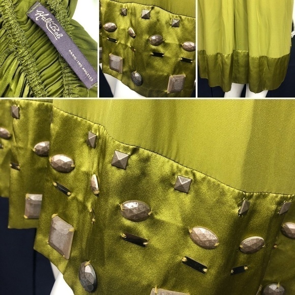 NEW-ANTHROPOLOGIE Hale Bob EmpireWaist Silk Dress - Picture 8 of 8